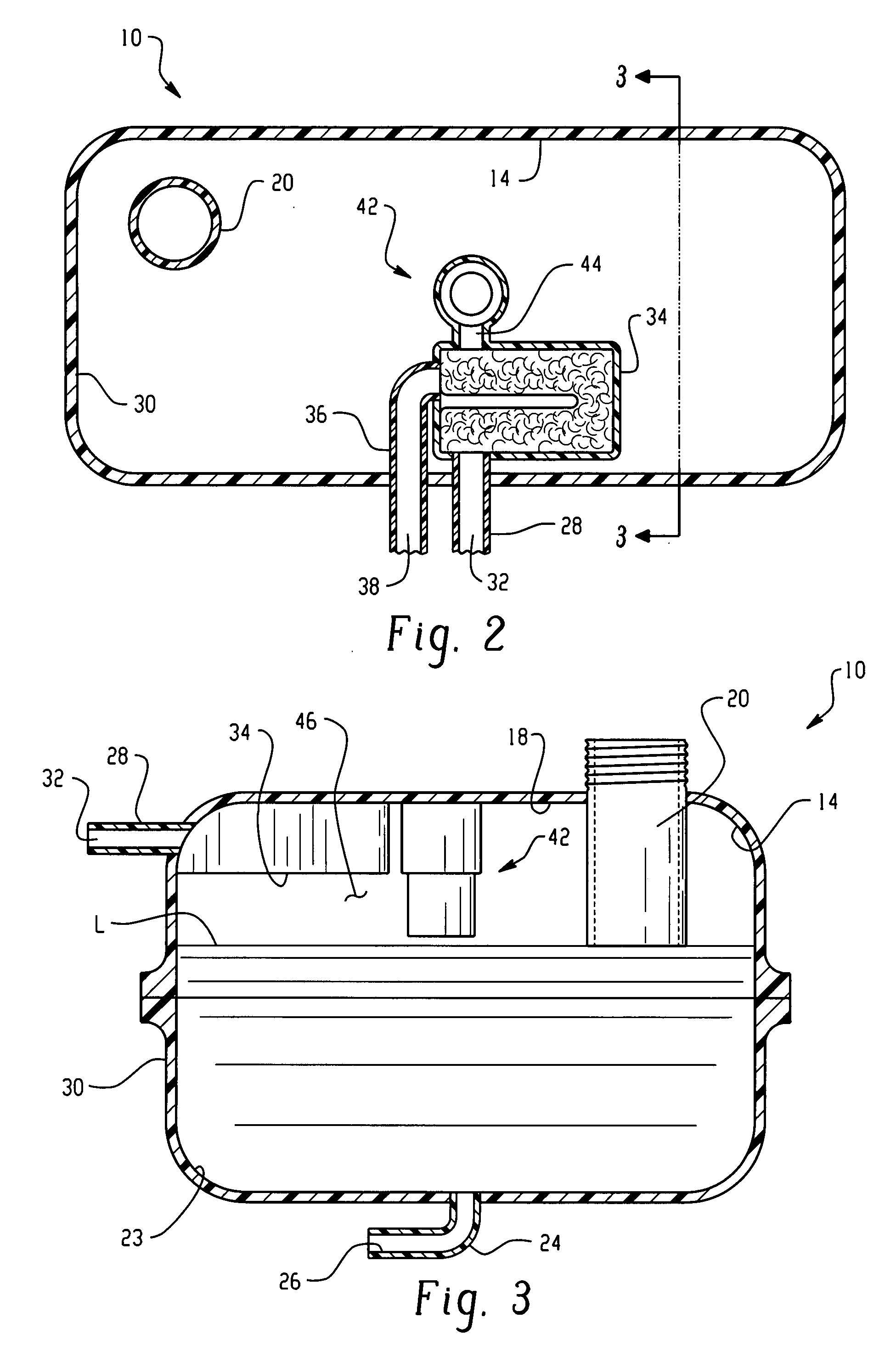 Small engine fuel tank with integrated evaporative controls