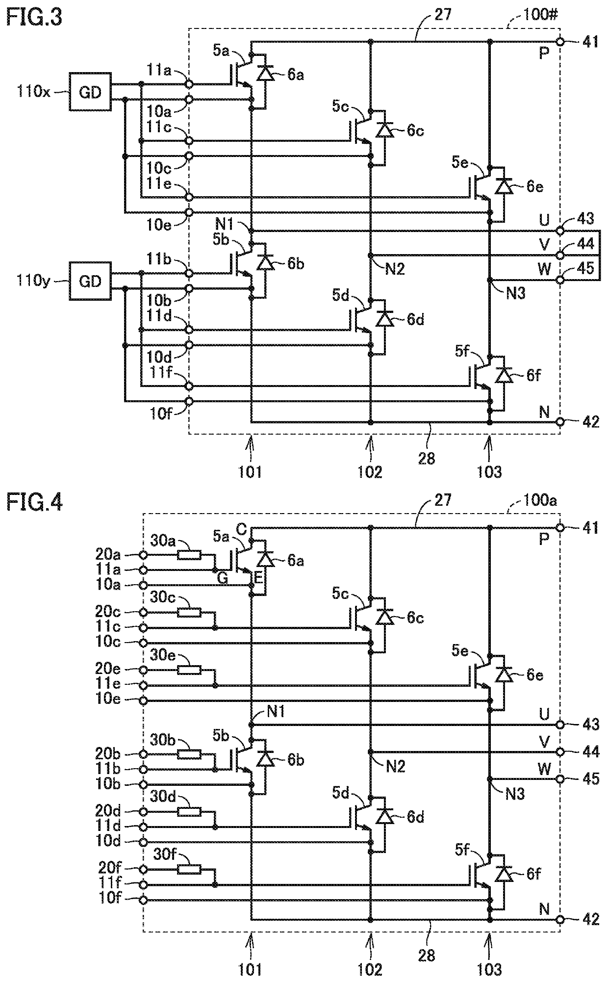 Power semiconductor device with built-in resistor between control electrode and control terminal, and power semiconductor drive system