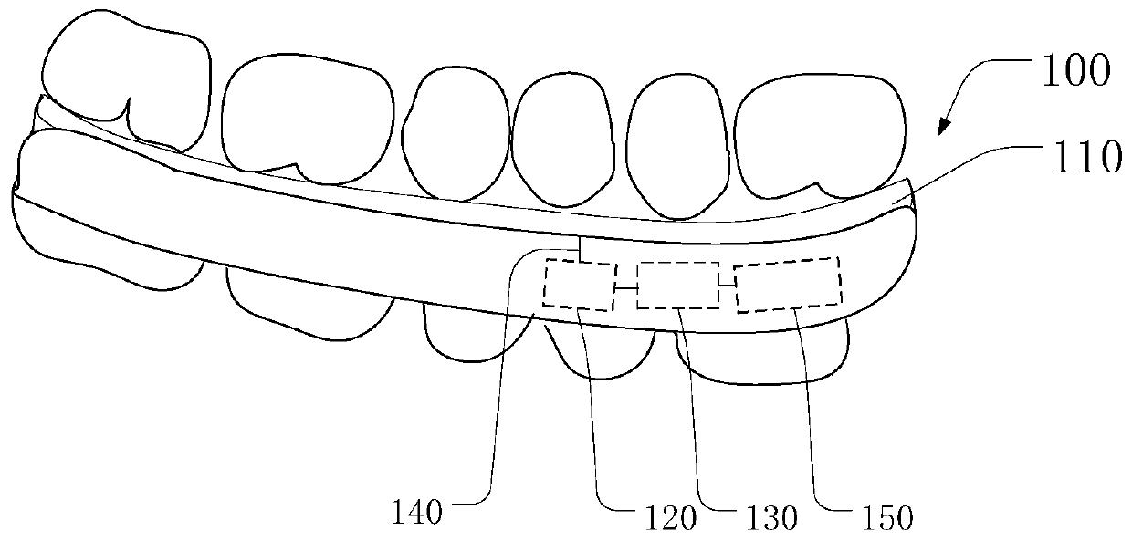 Tooth bite force measuring device and oral wearing device