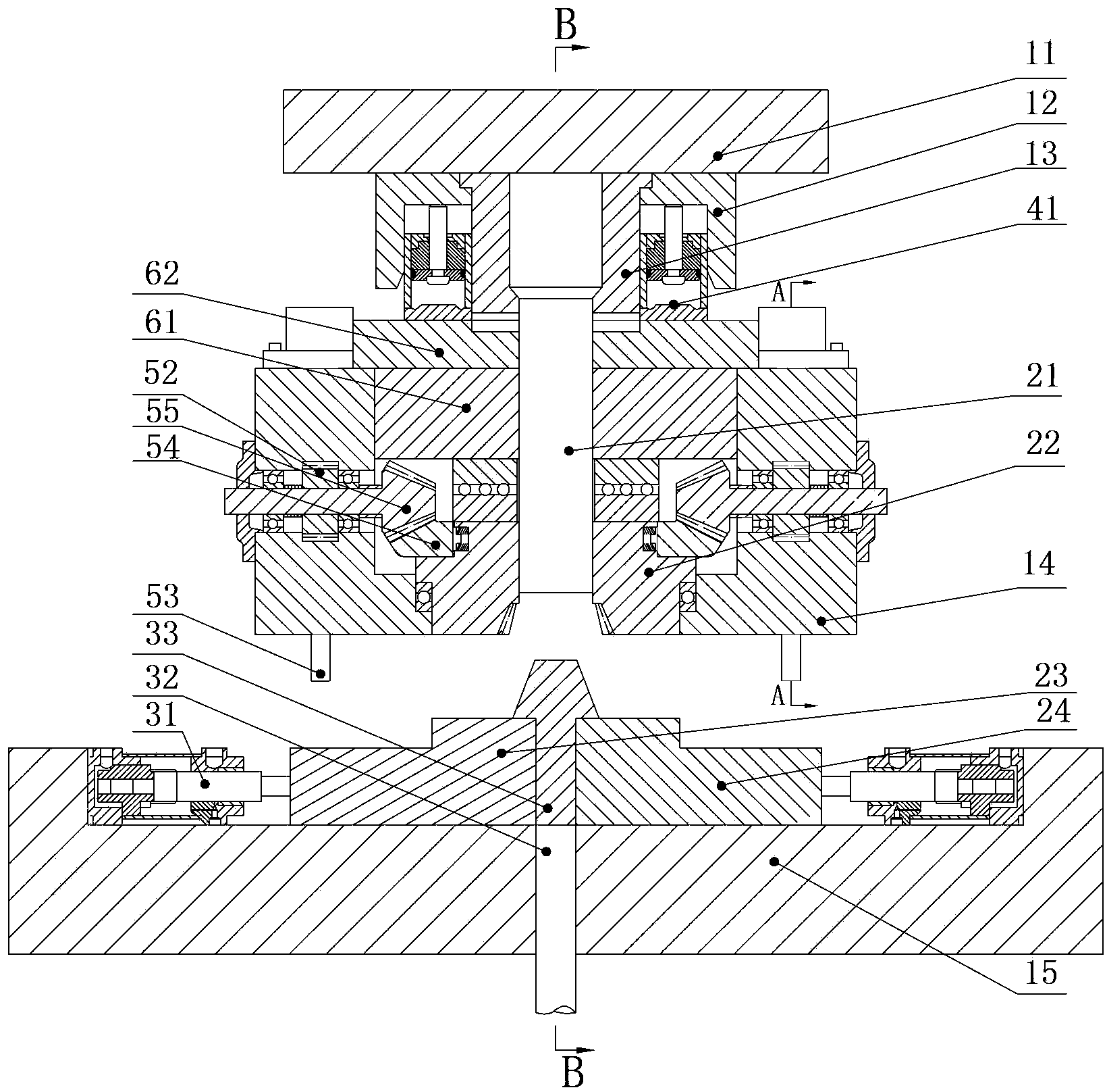 Precision forging device and method for spiral bevel gear