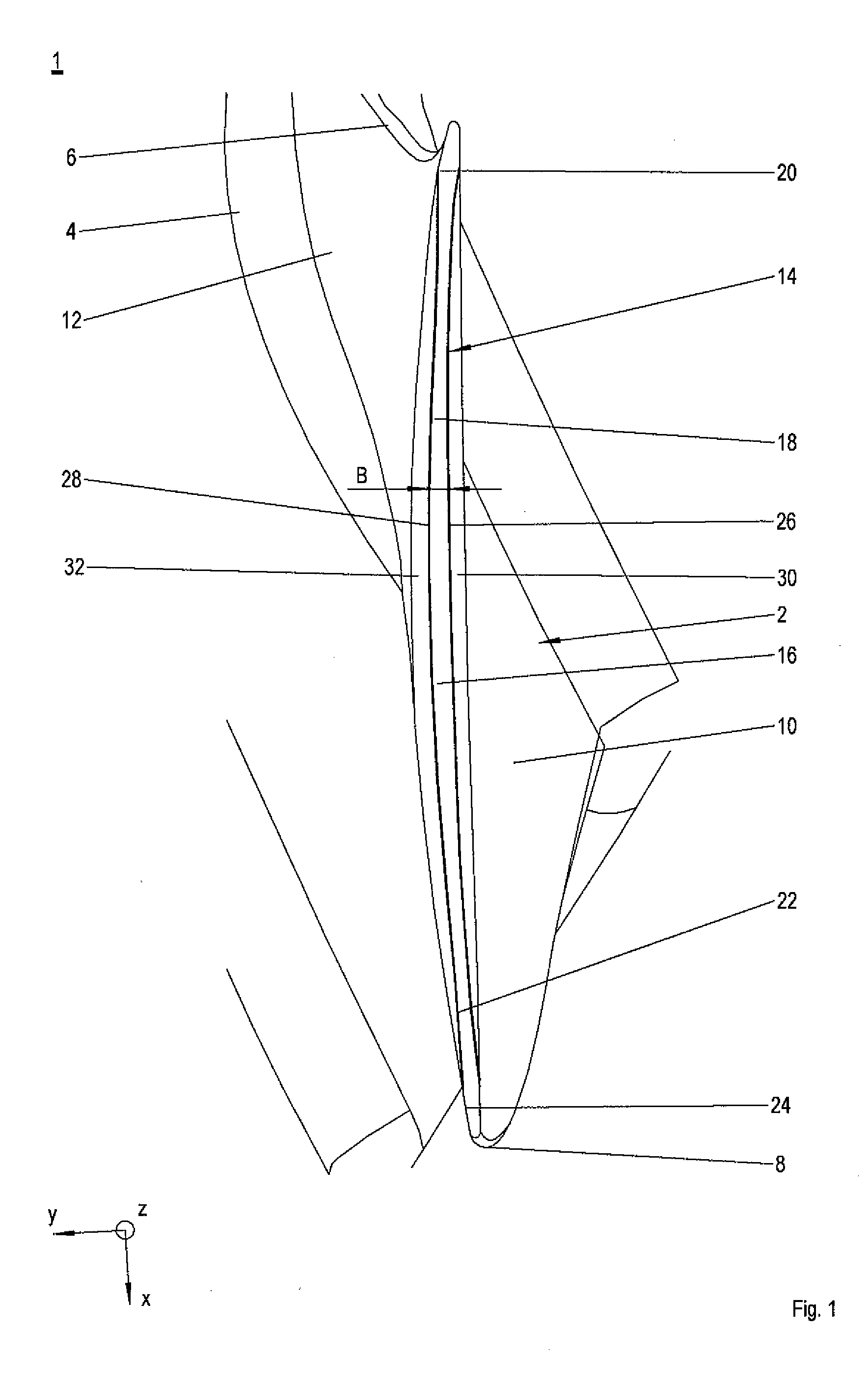 Blade for a continuous-flow machine and a continuous-flow machine