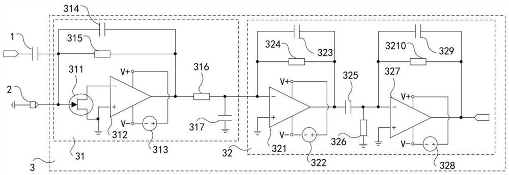 Weak pulse signal amplification circuit and tiny dust detector
