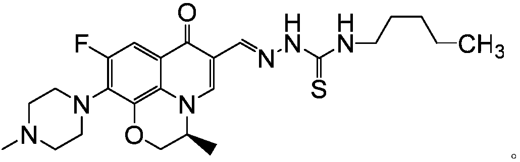 A levofloxacin aldehyde thiosemicarbazone derivative and its preparation method and application