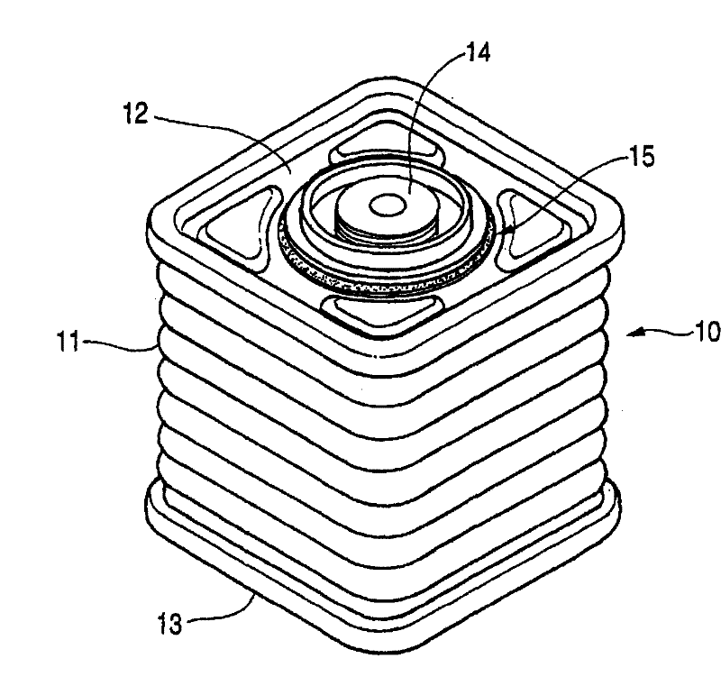 Storage battery and insulating material and battery container using the same