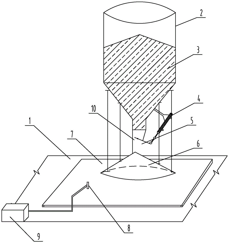 Ceramic tile production line achieving automatic foam particle scattering