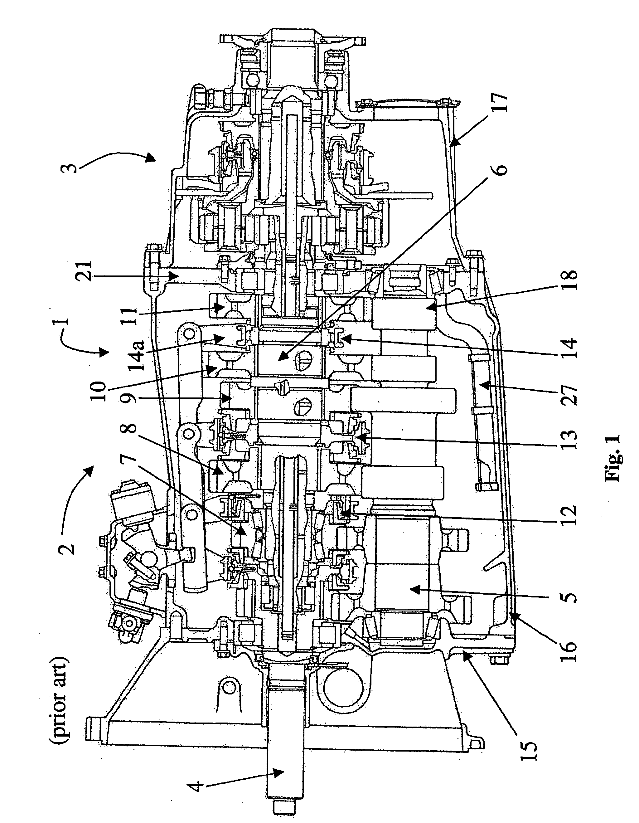 Lubrication device for stagegeared gearbox