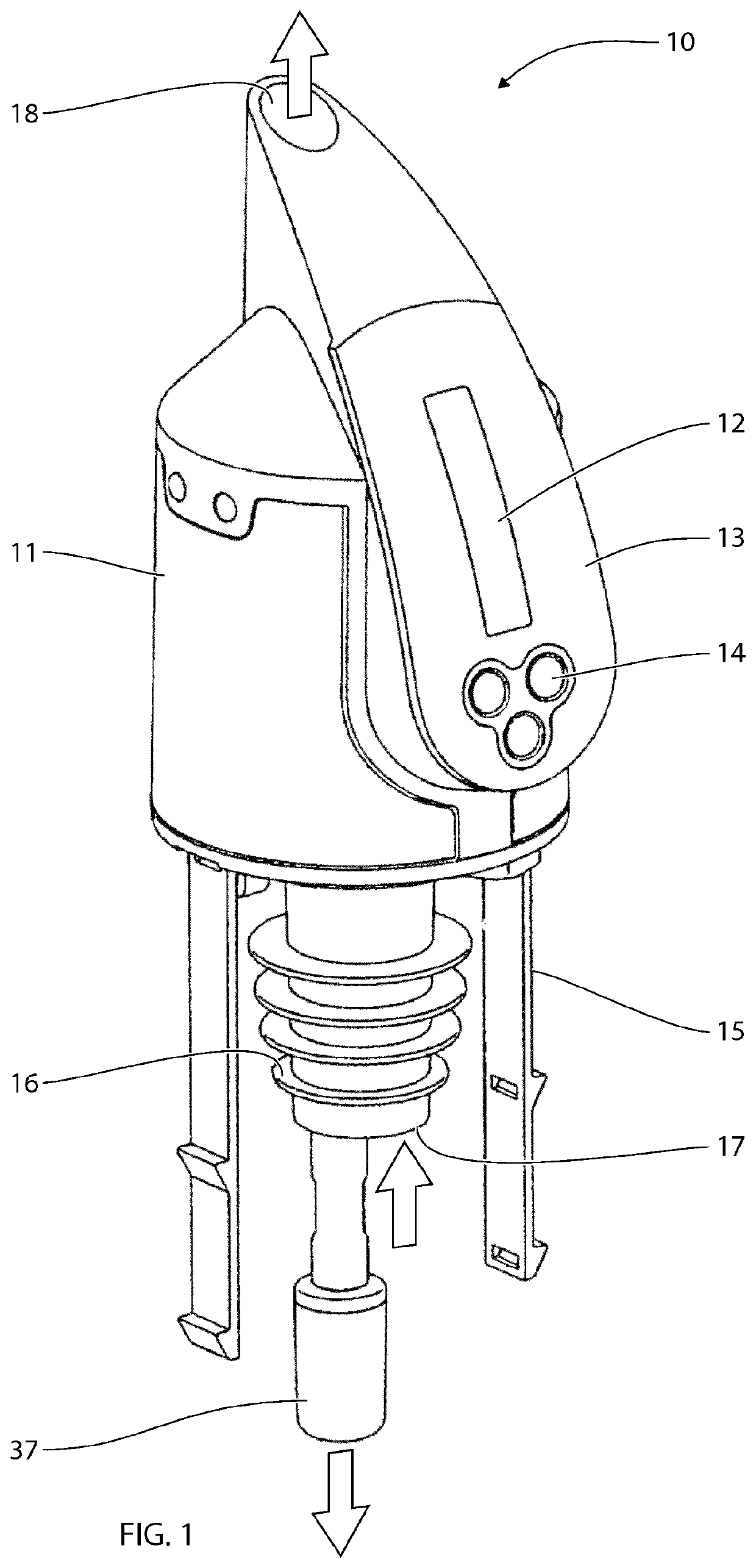 Electronic beverage dosing and pouring spout