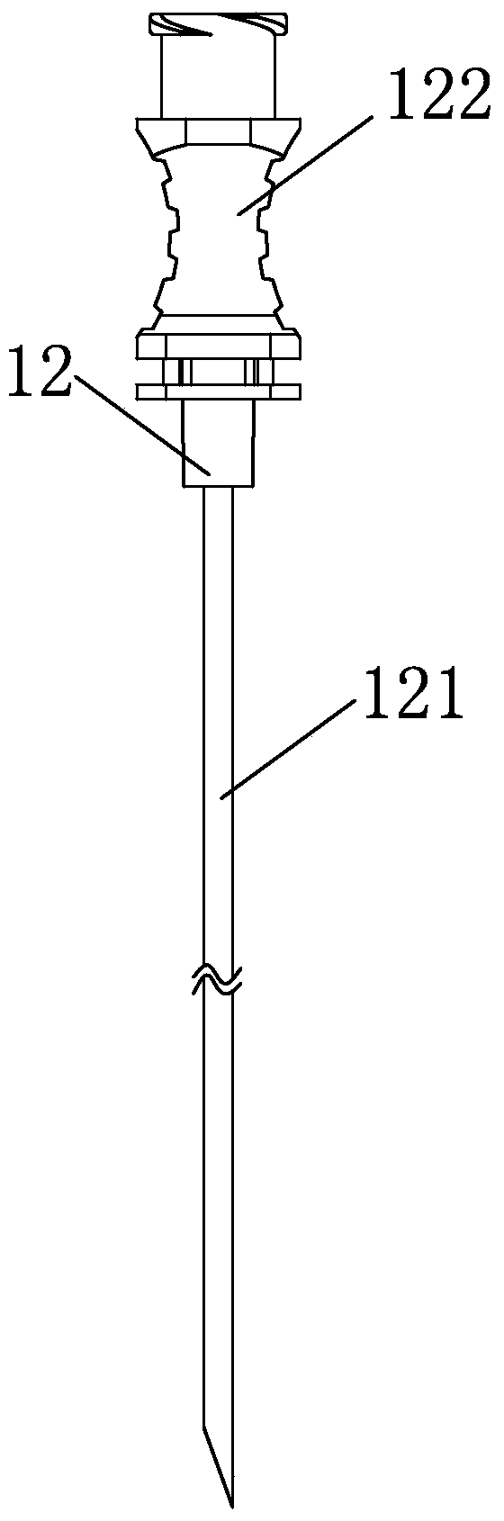 An electromagnetic positioning navigation particle implant trocar for interventional surgery