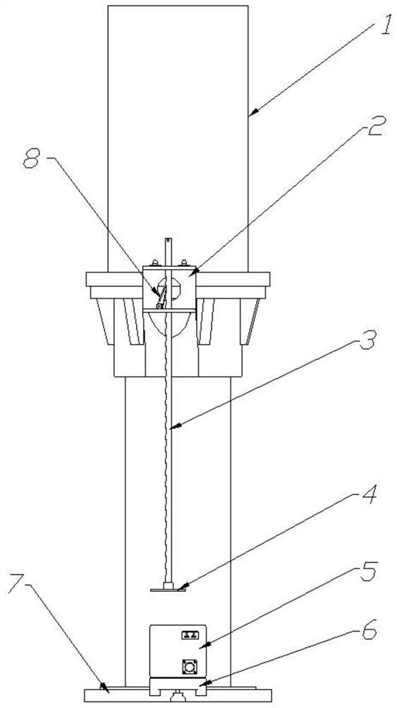 Laser measuring device for deflection of leveling oil cylinder