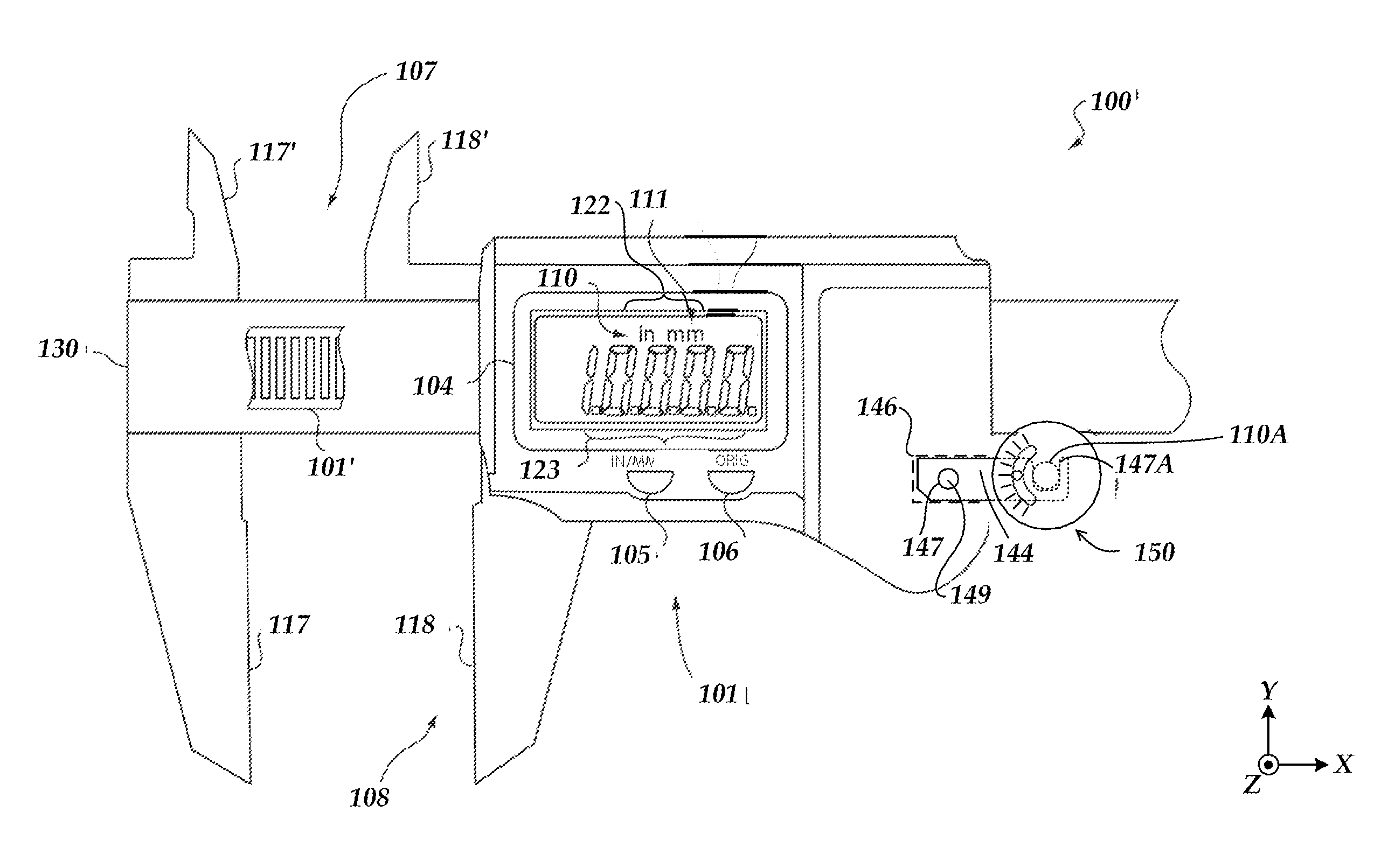 Wheel assembly for moving caliper jaw with repeatable force