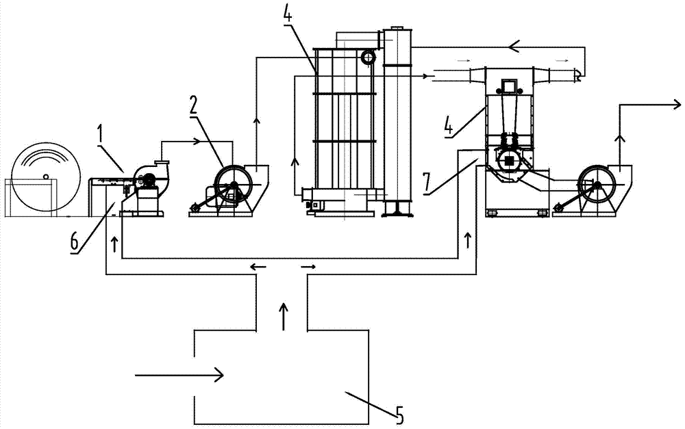 A defibrating device for producing reconstituted tobacco leaves by dry papermaking