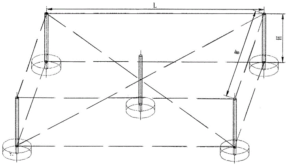 Combined heat treatment furnace temperature measuring rack and application method