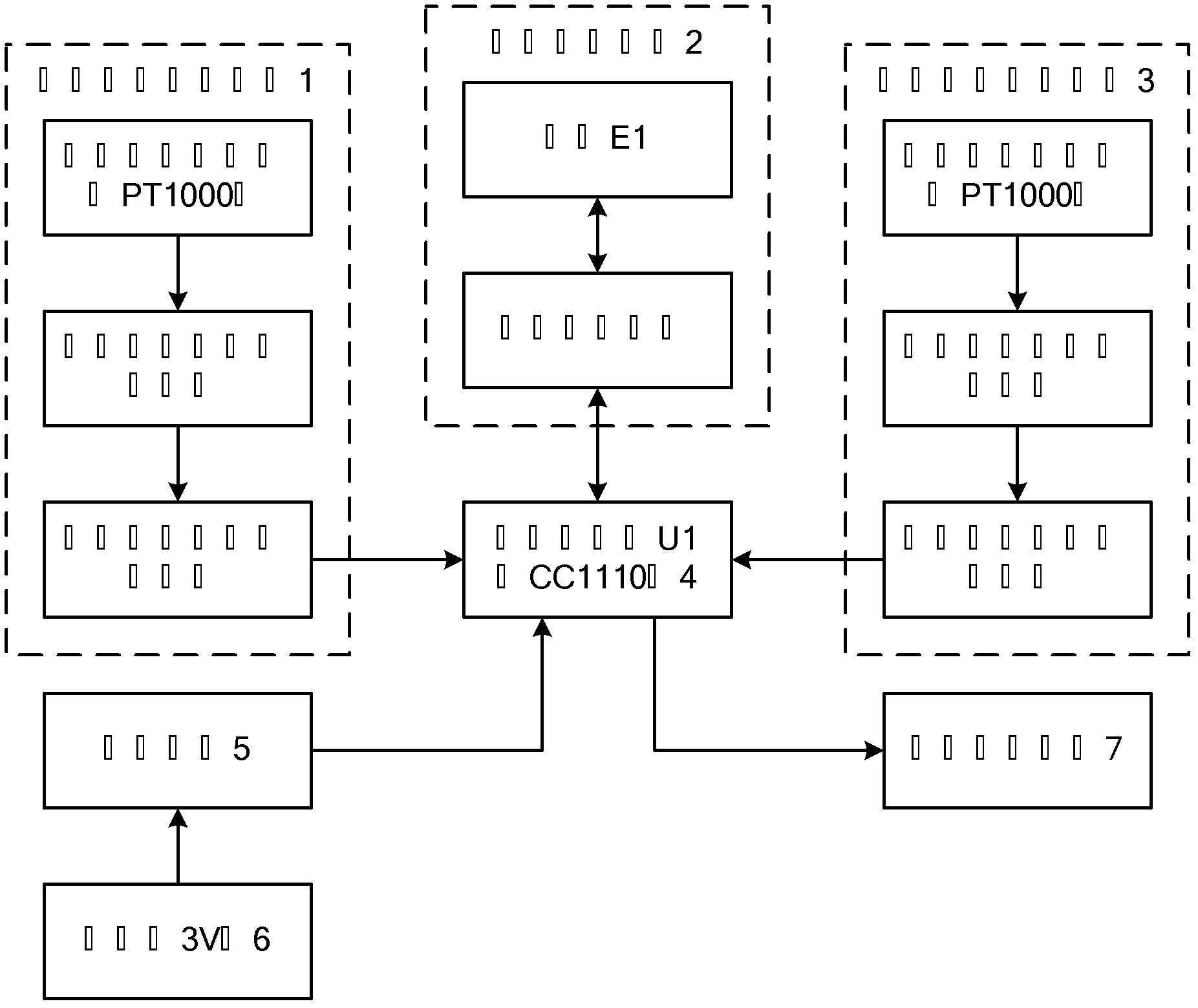 Temperature collector of heat allocation device based on flux temperature-coefficient method in heat-supply household heat metering system