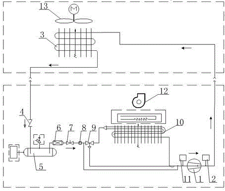 High-heat-density inter-column cooling air-conditioning unit and applying method thereof