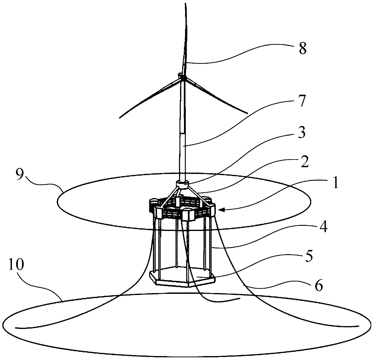 Floating type draught fan foundation