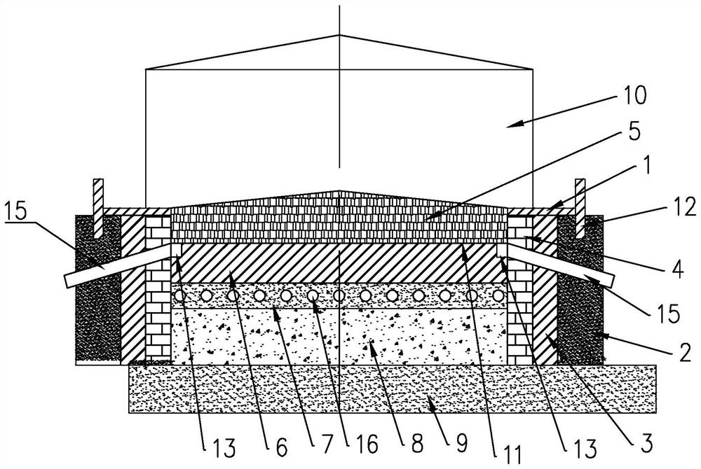 High-temperature fused salt storage tank capable of freely stretching out and drawing back to release thermal stress