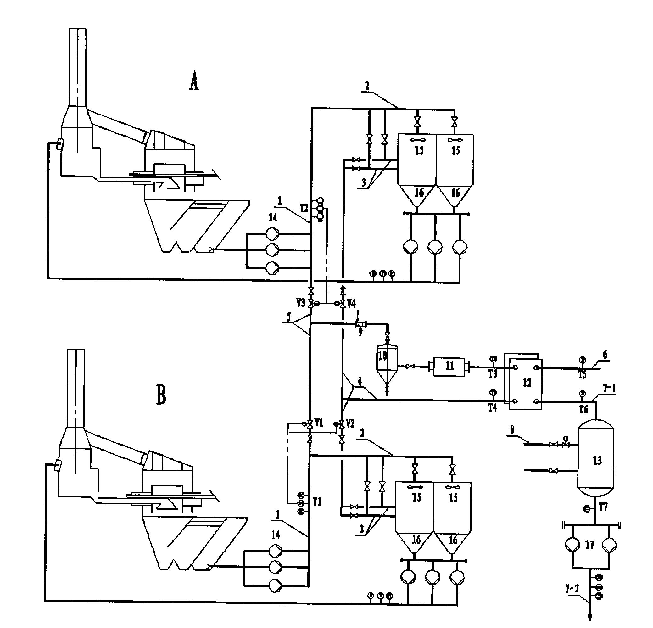 Processing system of heating by using waste heat of hot water for slag flushing in blast furnace