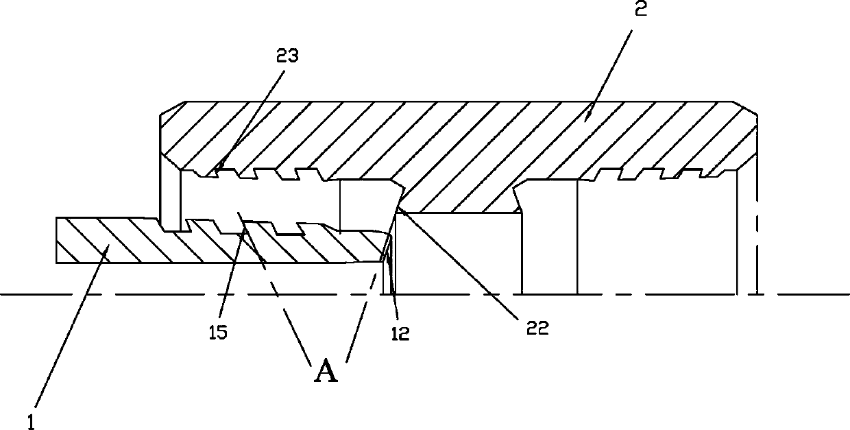 Airtight connection structure for oil well pipe