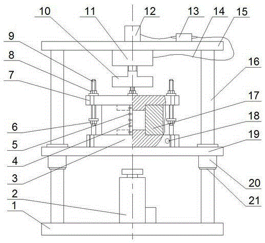 Test piece pressurization device for three-dimensional photoelastic stress experiment