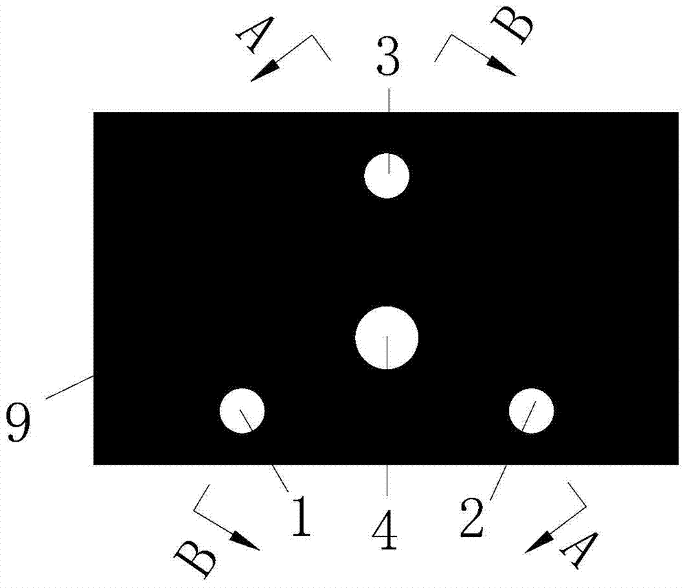 A regional reinforcement drilling hole layout and hole forming method