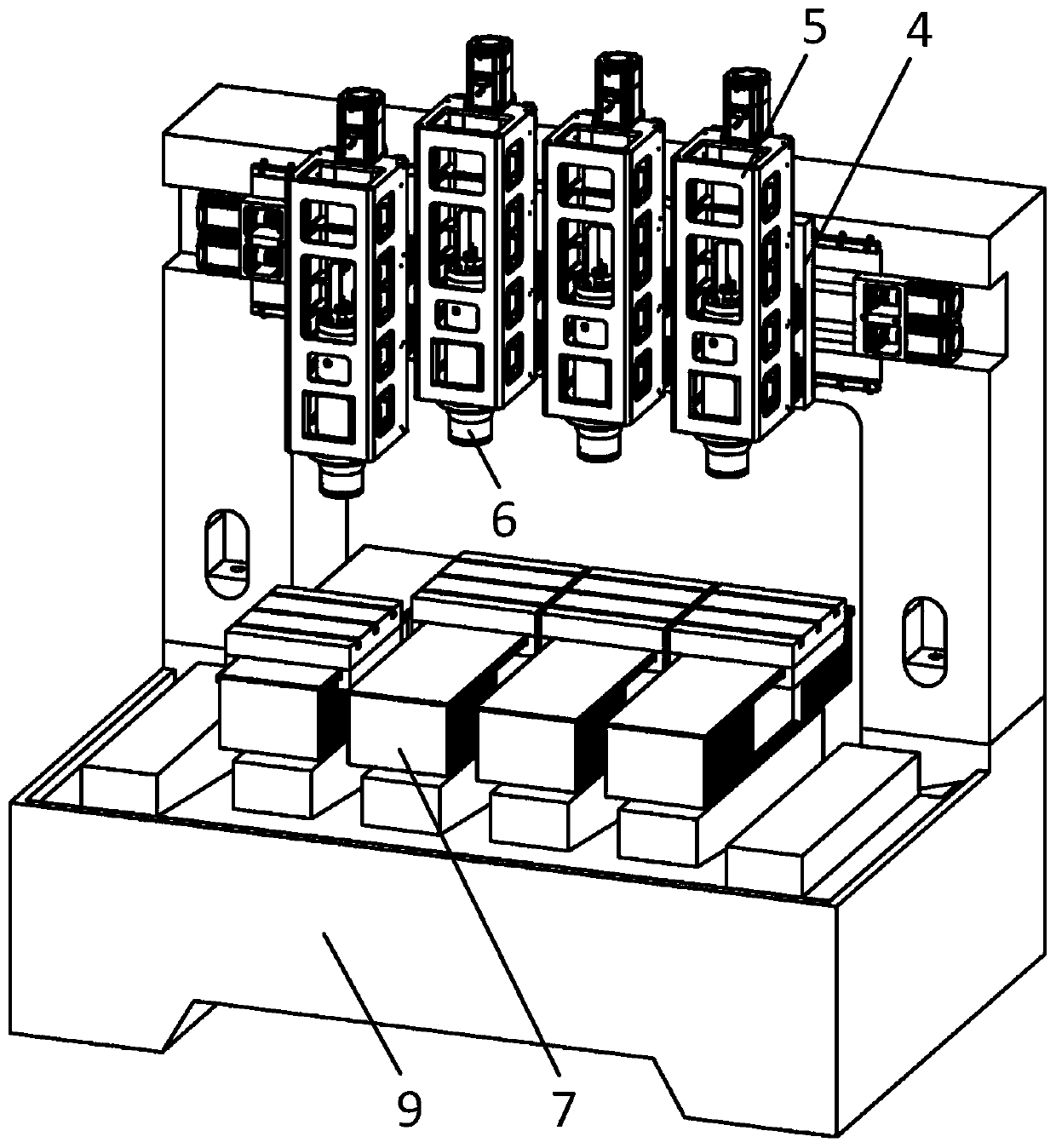 Parallel multi-channel CNC machine tool