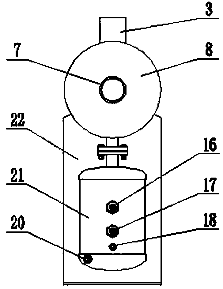 External oil separator of horizontal screw machine with oil reservoir