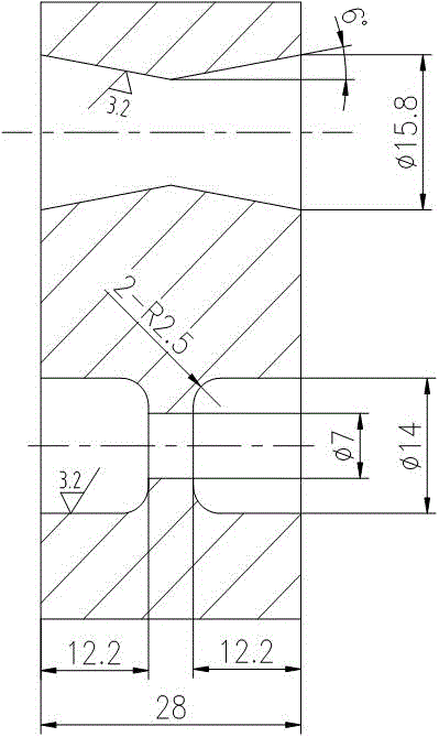 Forming process of hook part bottom hole of pressurized water reactor control rod drive mechanism