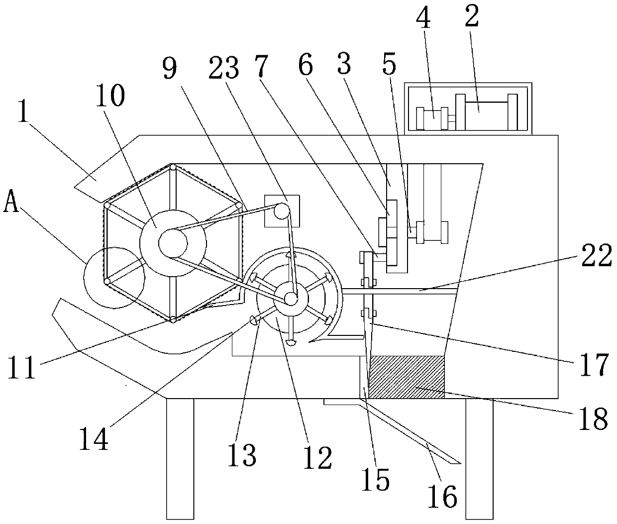 Crop straw pulverizing device