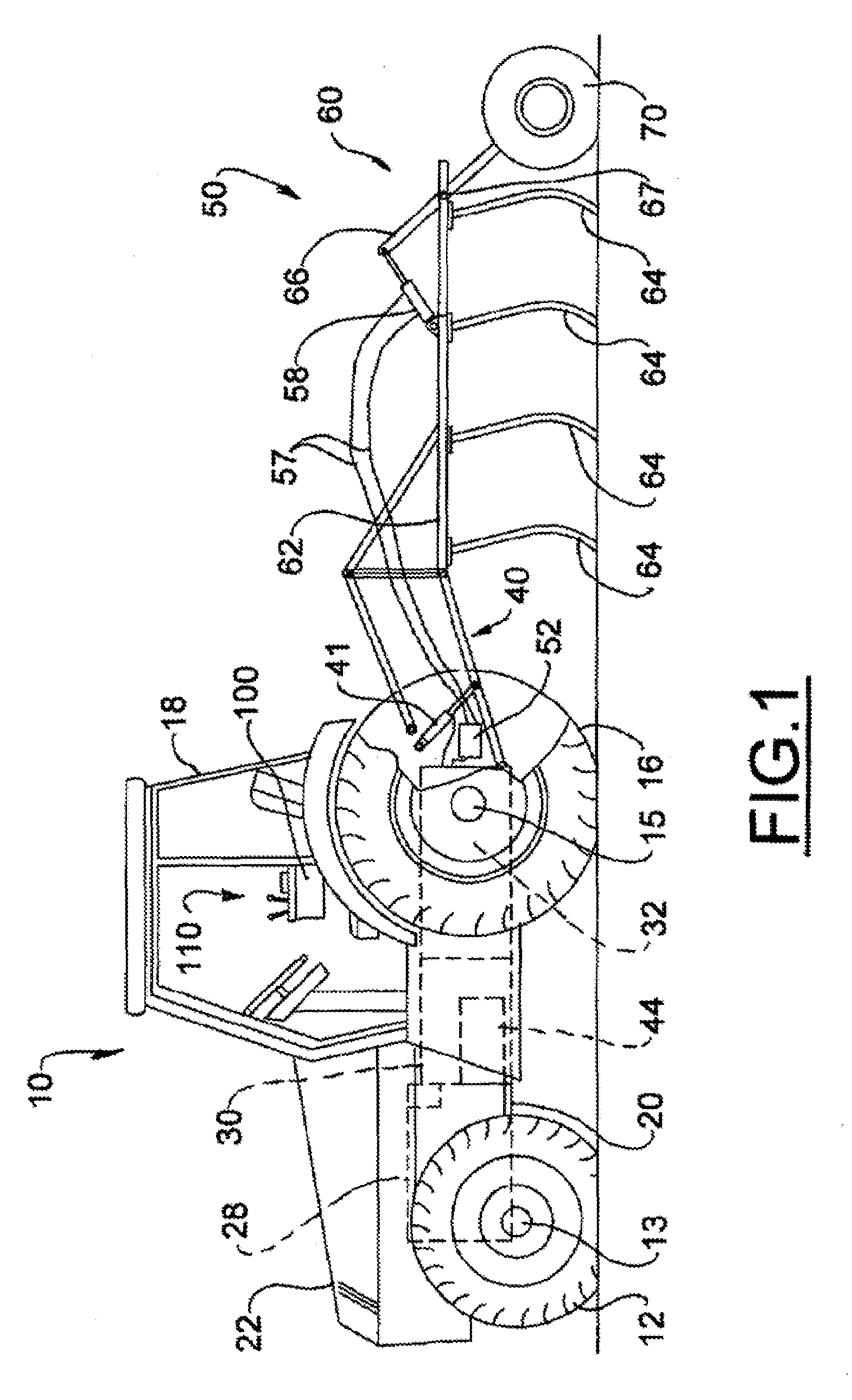 Electronic draft control for semi-trailed implements