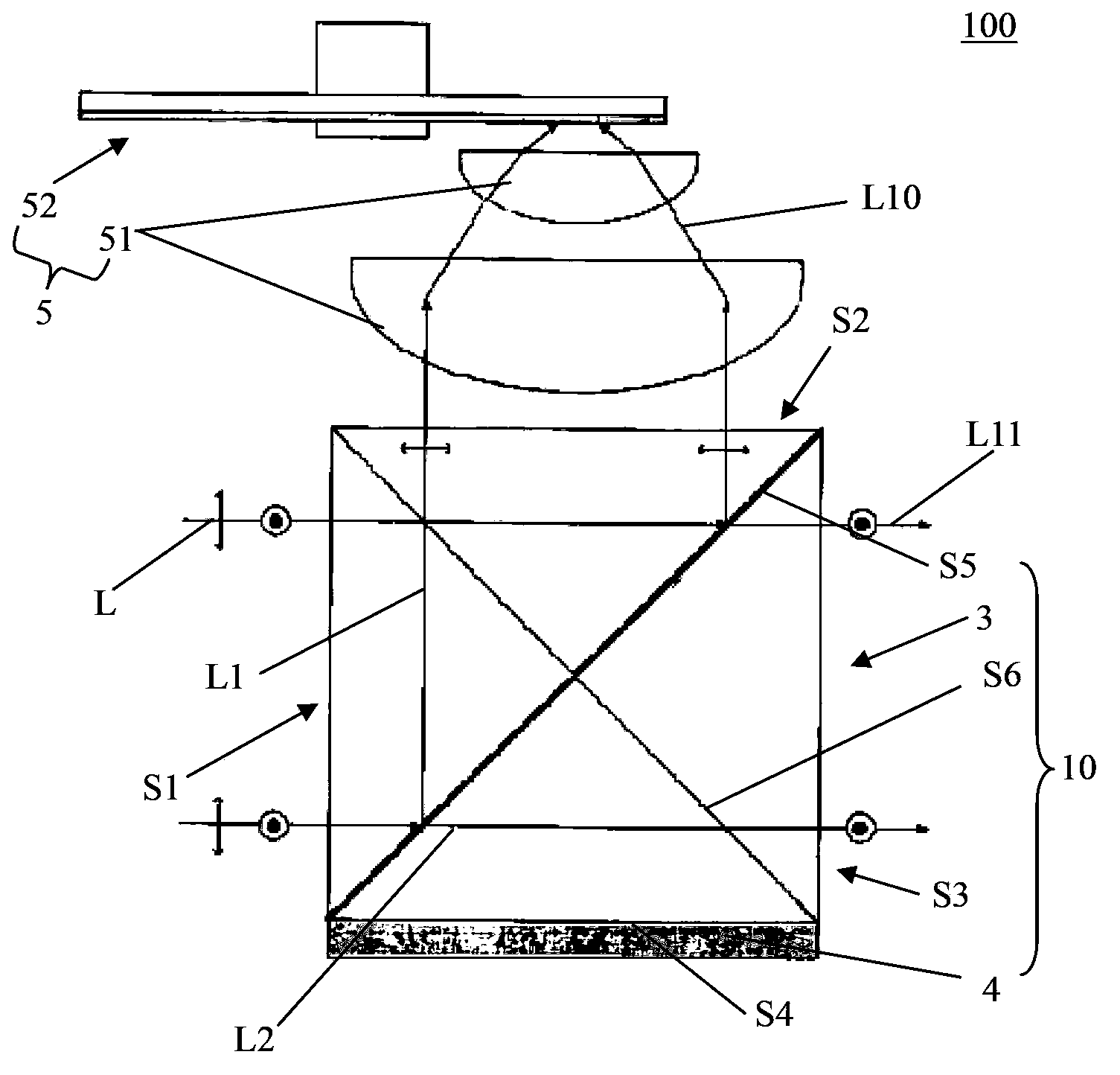 Prism device for light source