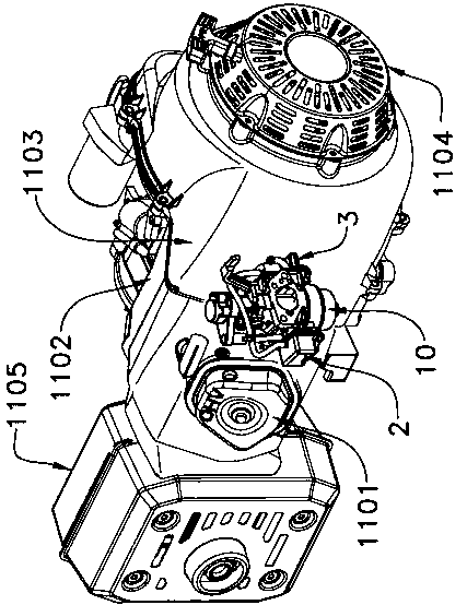 Anti-toppling carburetor structure based on external fuel oil container