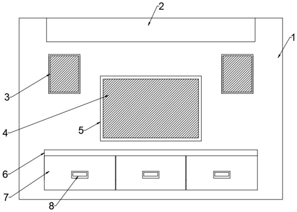 Space-saving multipurpose film and television wall for interior design