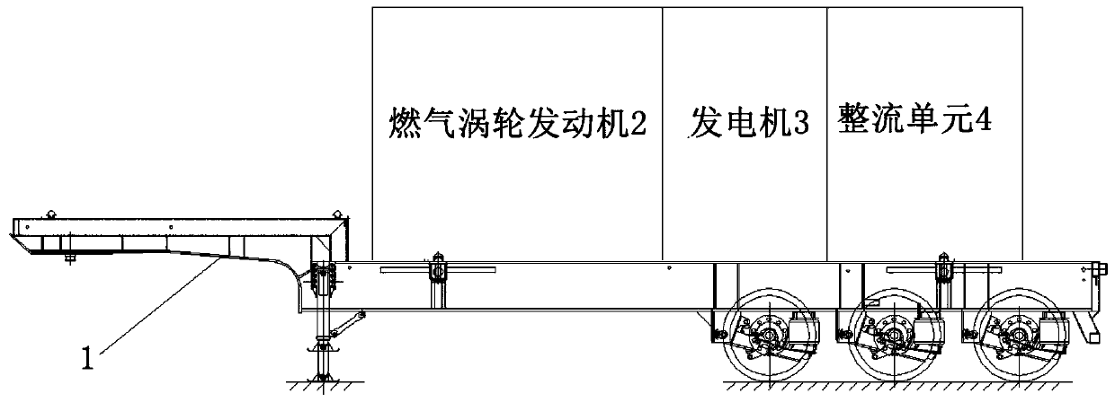 Power supply semi-trailer of electric drive fracturing equipment