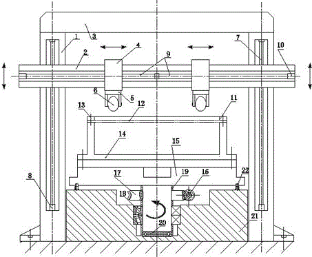 Large-diameter-thick-ratio, high-bow-height-ratio head punching and spinning device and punching method