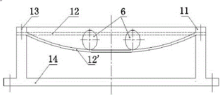 Large-diameter-thick-ratio, high-bow-height-ratio head punching and spinning device and punching method