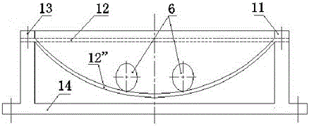 Large-diameter-thick-ratio, high-bow-height-ratio head punching and spinning device and punching method