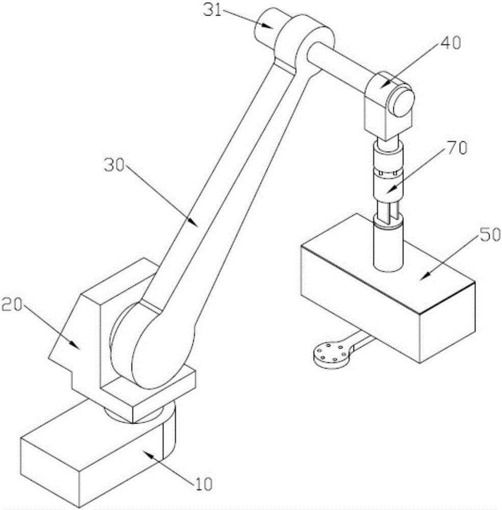 Robot provided with fixed rotating angle execution end