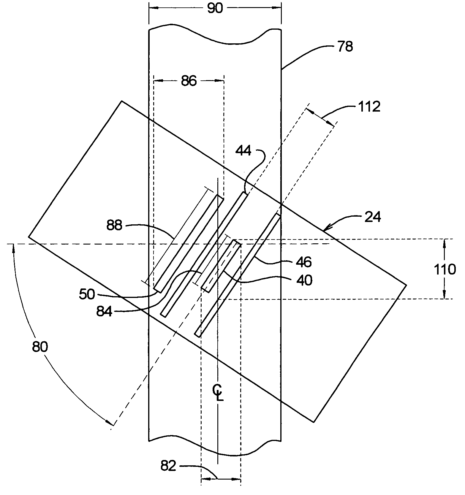 Method and apparatus for reducing effective track width through highly skewed head angles