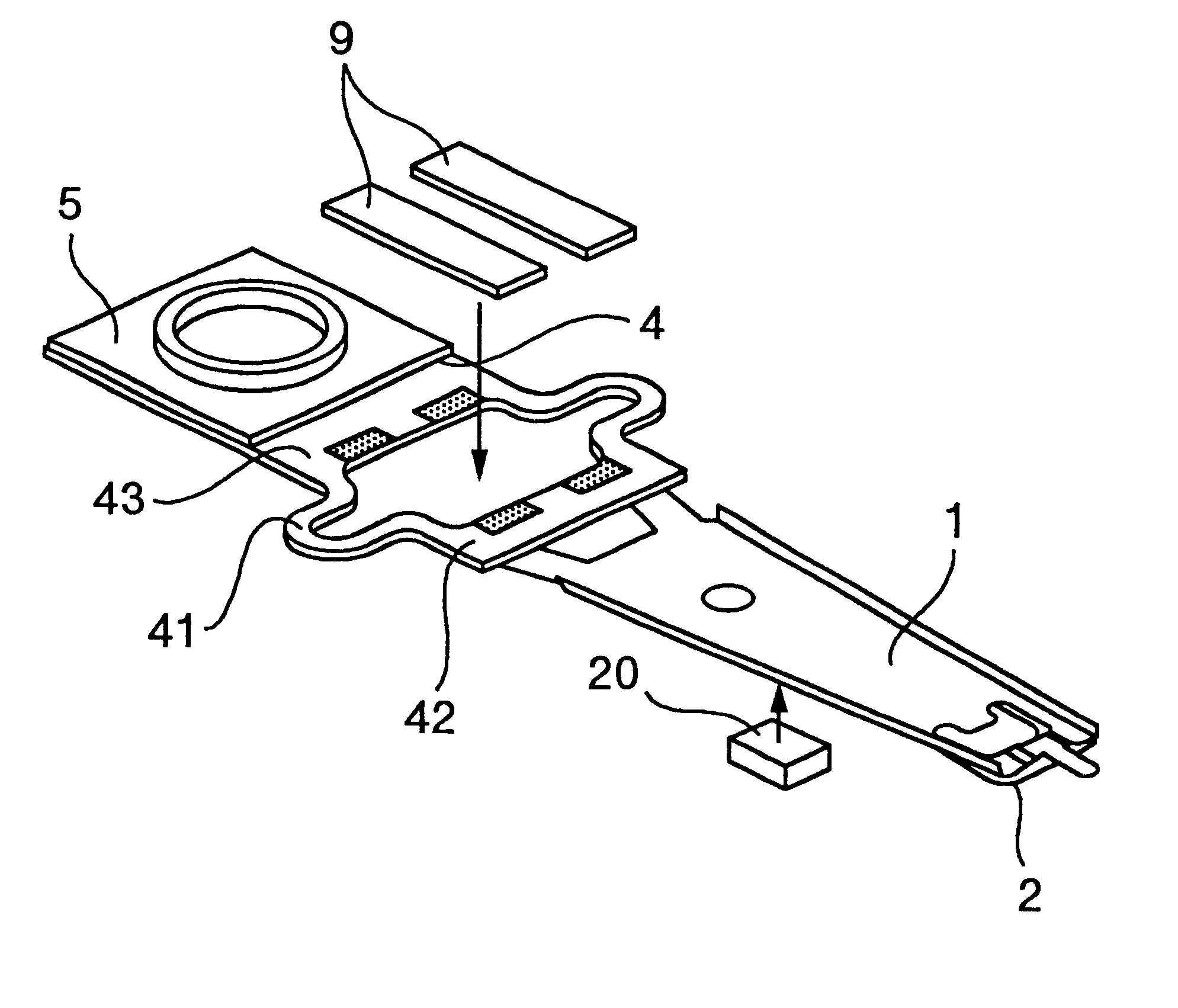 Magnetic disk unit including temperature sensing of IC mounted on suspension