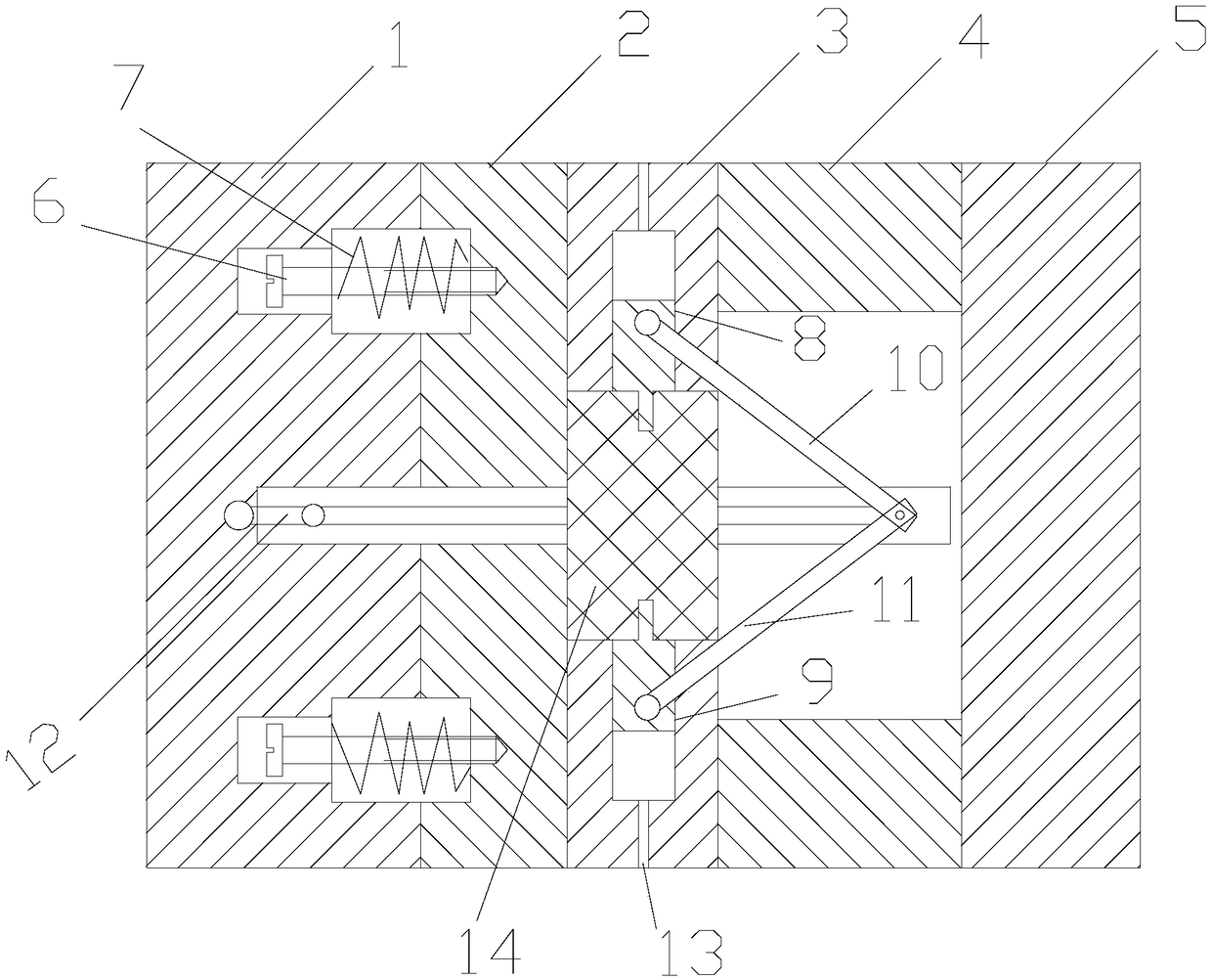 Side core-pulling mechanism of connecting rod spring