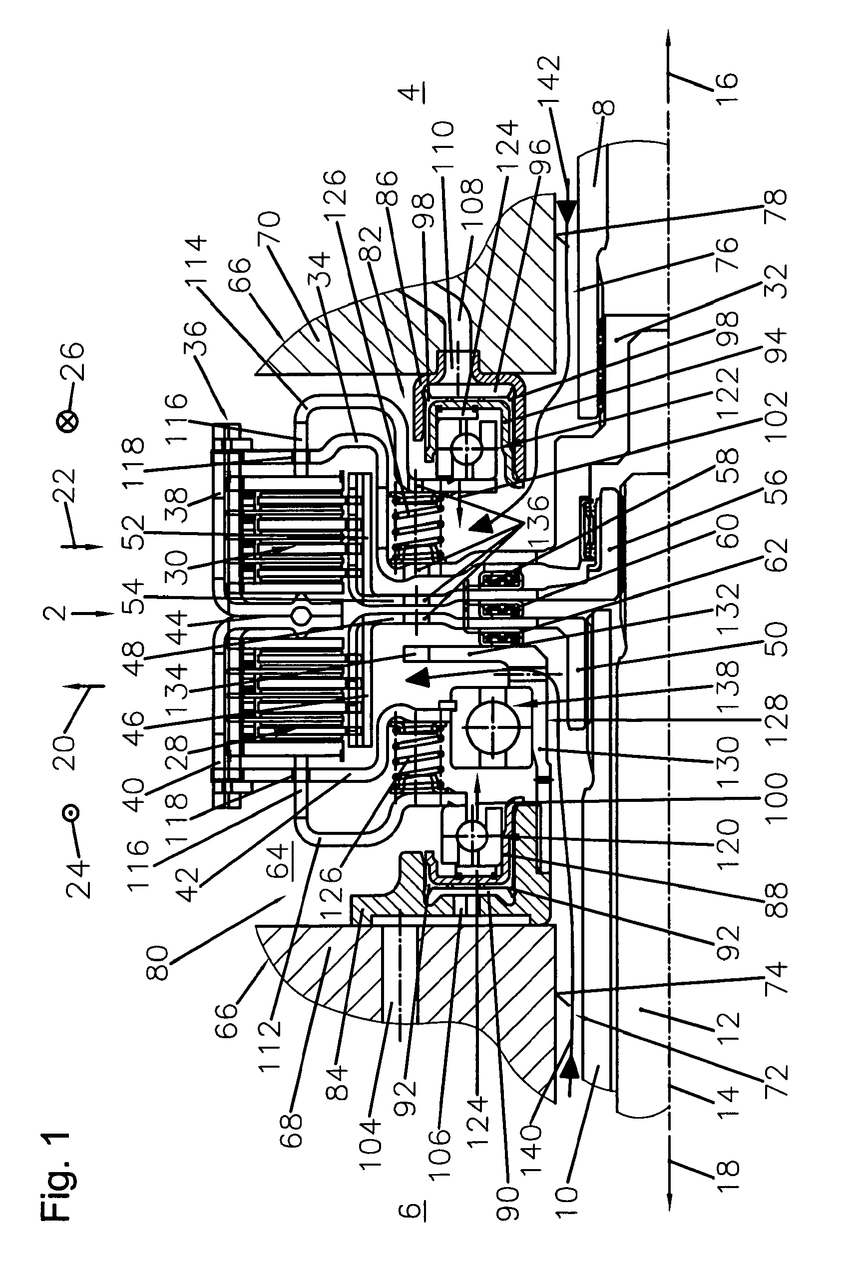Parallel double clutch device and drivetrain having a parallel double clutch device of said type