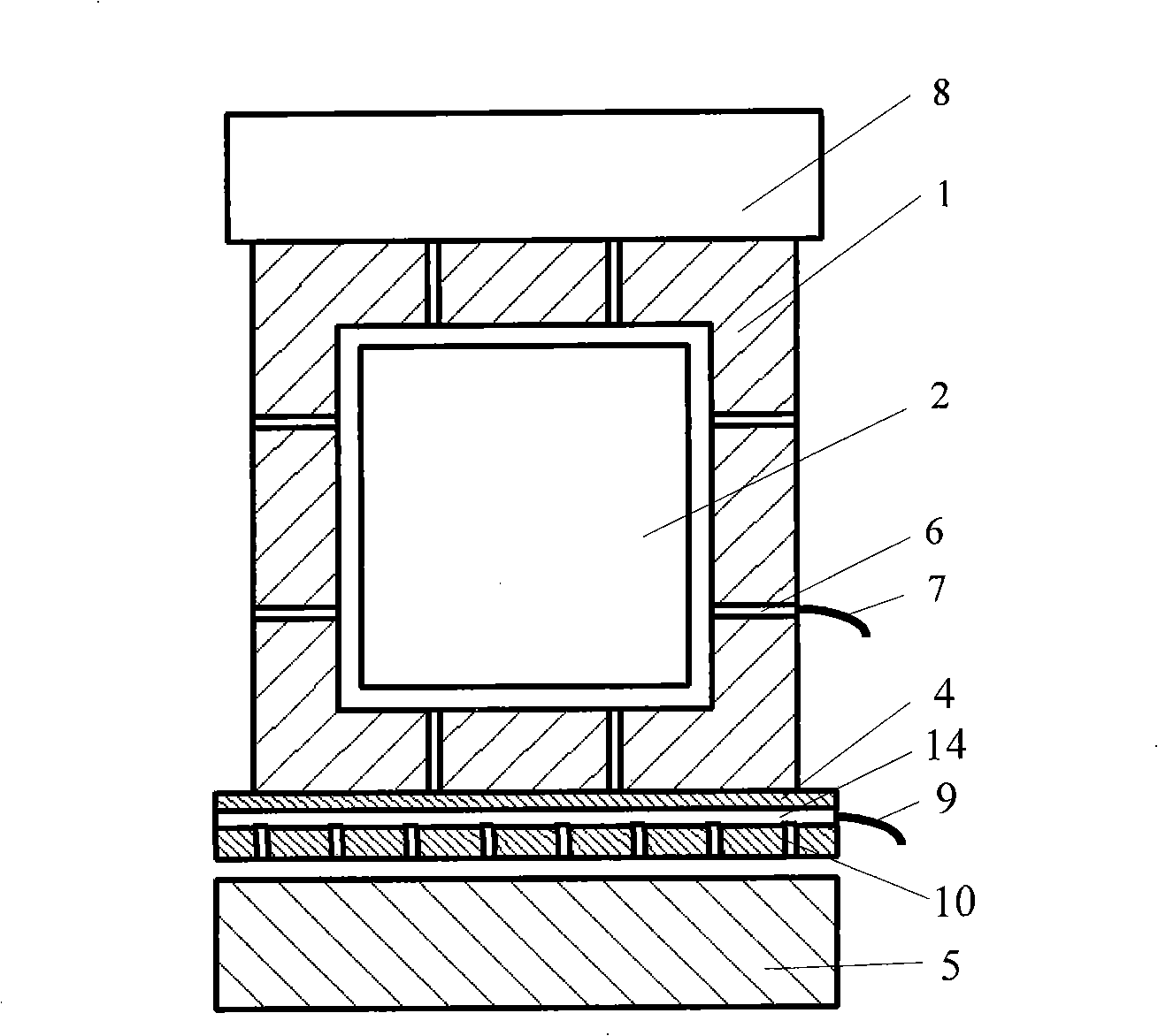 Horizontal gas/gas two-phase composite straight line reference method and apparatus based on gravity force balance