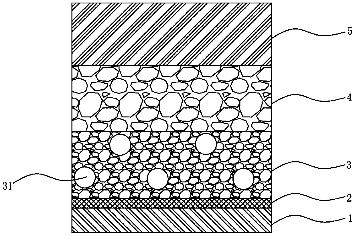 A high-strength, high-permeability permeable pavement structure and laying method thereof