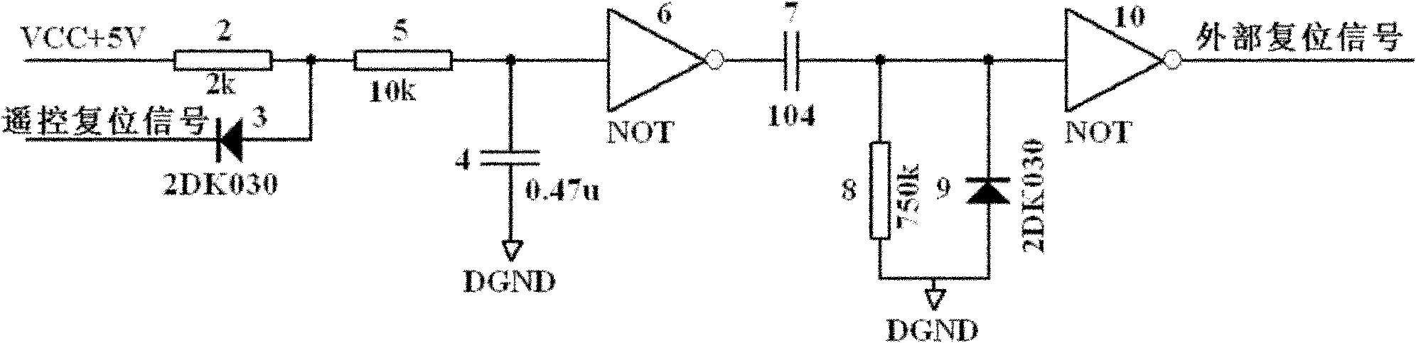 Reset circuit of anti-fuse type FPGA (Field Programmable Gate Array) system