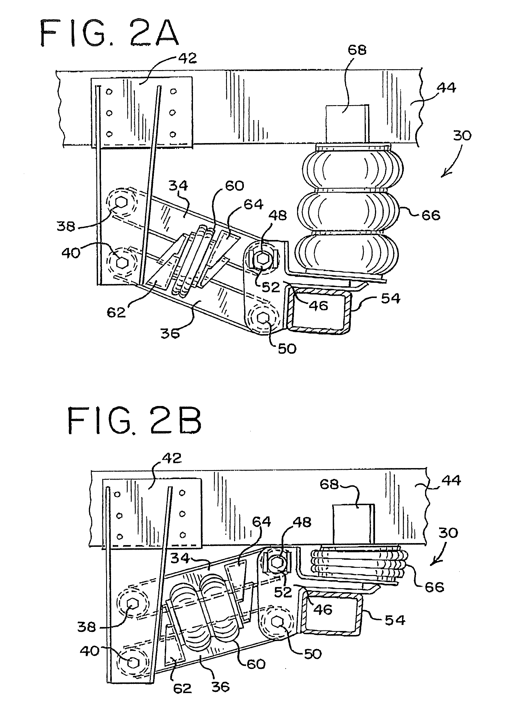 Self-steering axle suspension system having a rotary stabilizer