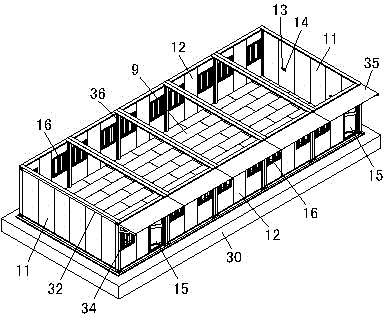 Method and structure for combining standard temporary houses into large room