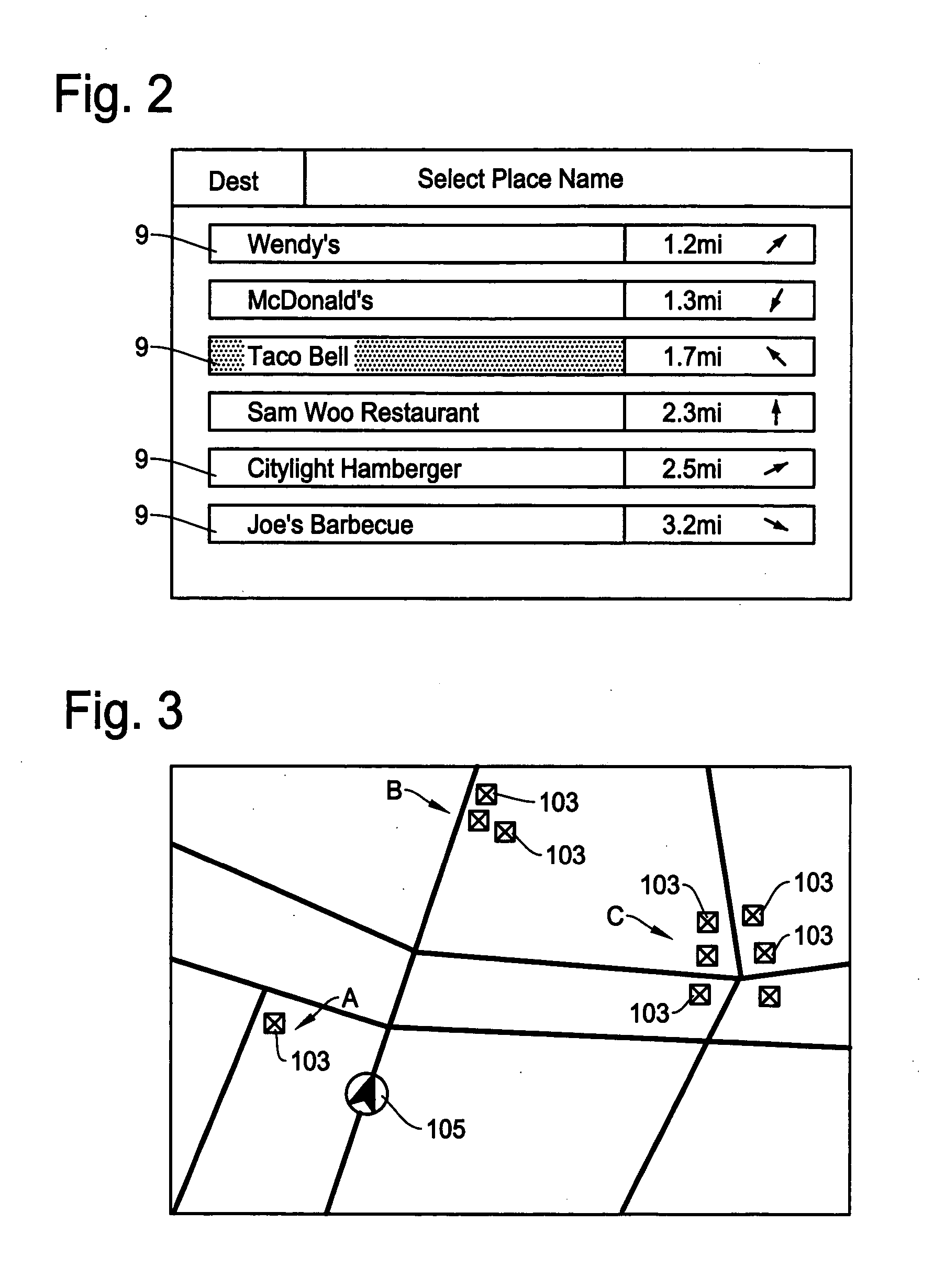 Display method and apparatus for navigation system for performing cluster search of objects