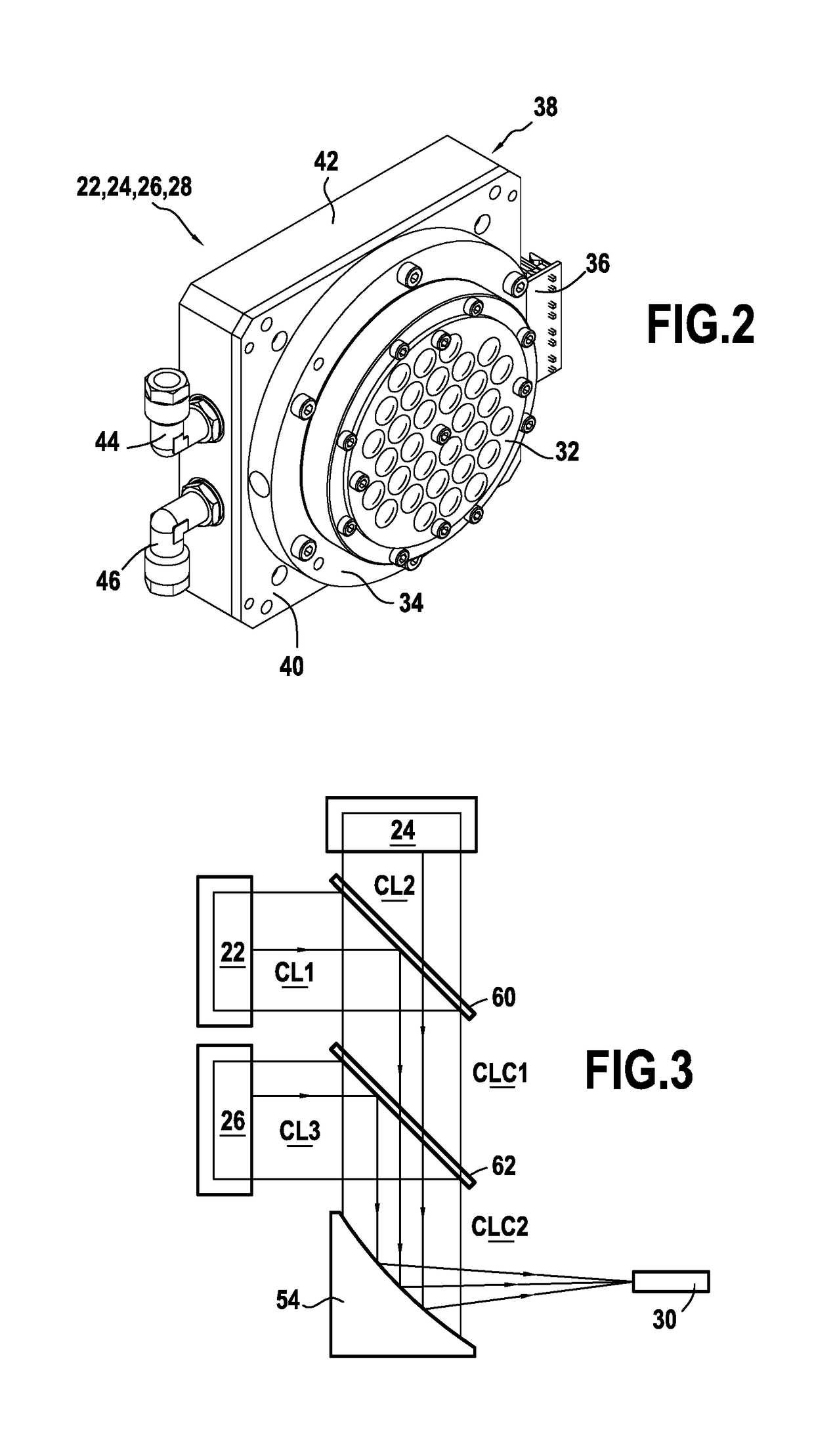 Diode light source for a projector