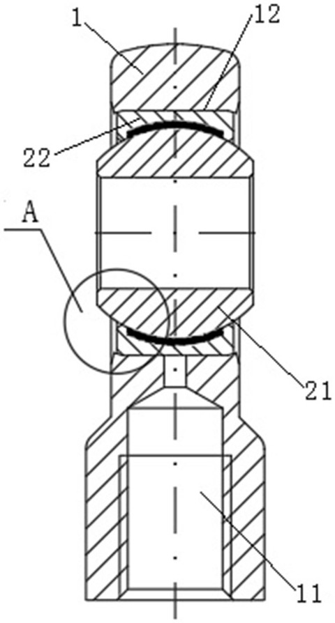 Rod end knuckle bearing and rod end knuckle bearing assembling equipment and assembling method