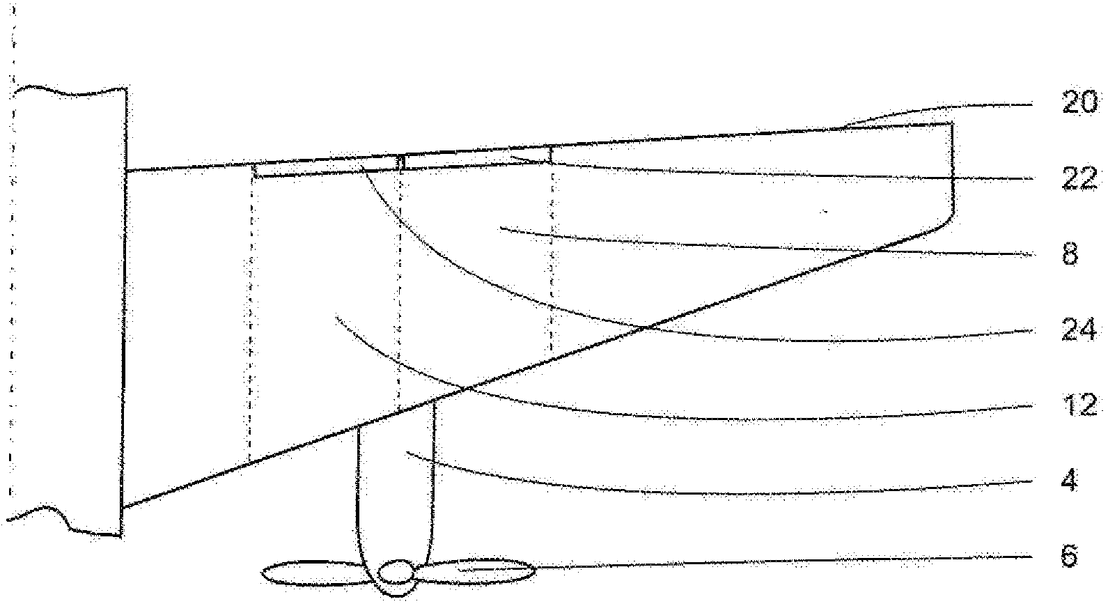 Wing and method for reducing effects of propeller airflow on lift distribution